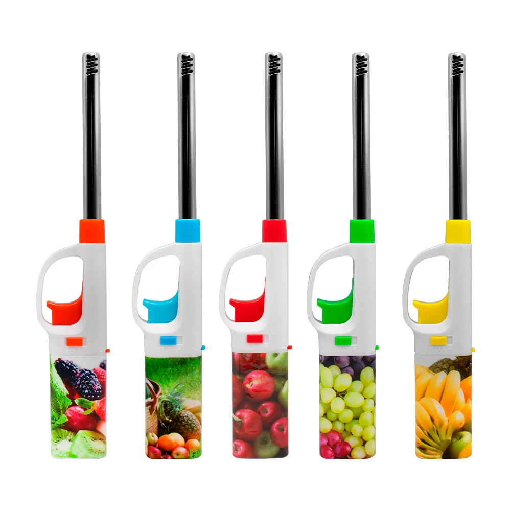 Encendedor de tipo antorcha con diseño estampado de frutas y medida d…