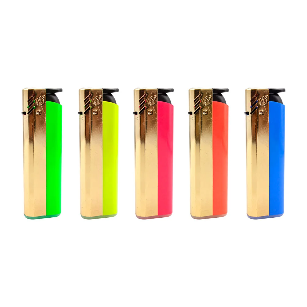 Encendedor bicolor estilo soplete, recargable con flama ajustable,col…