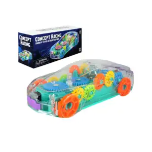 Carro transparente con engranes eléctrico luces, sonido, movimiento, …