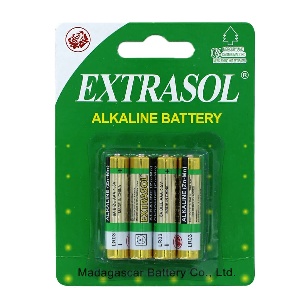Blister con 4 pilas baterías extrasol alcalinas triple a / lf-ba129