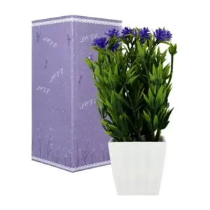 Maceta cuadrada con flores artificiales hl-fac9315
