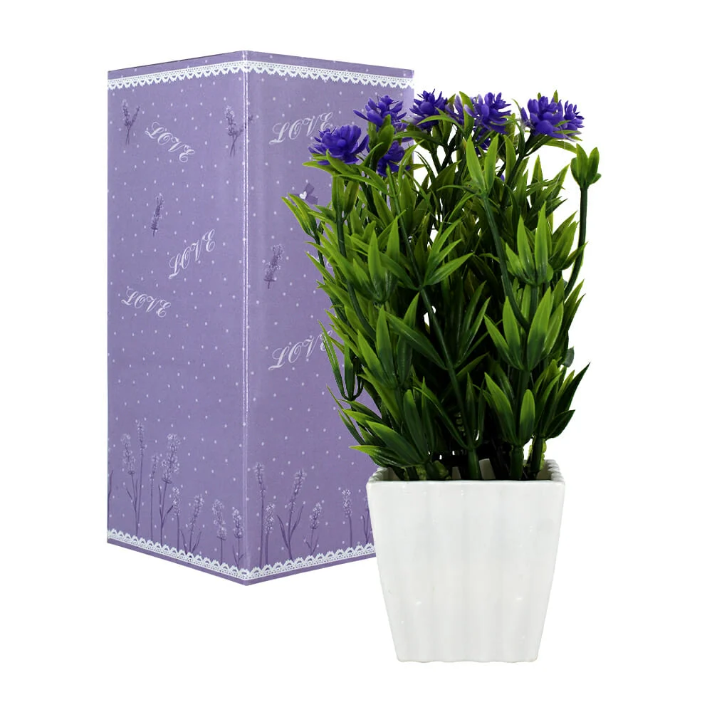 Maceta cuadrada con flores artificiales hl-fac9315