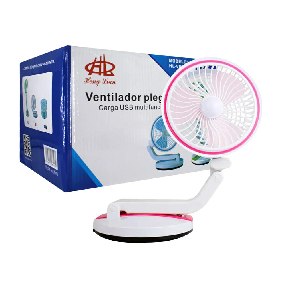 Ventilador retráctil redondo heng lian con luz led y 3 aspas, varieda…