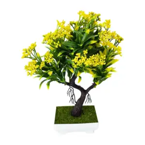 Maceta rectangular decorativa con pasto y árbol artificial 27cm / hl-…