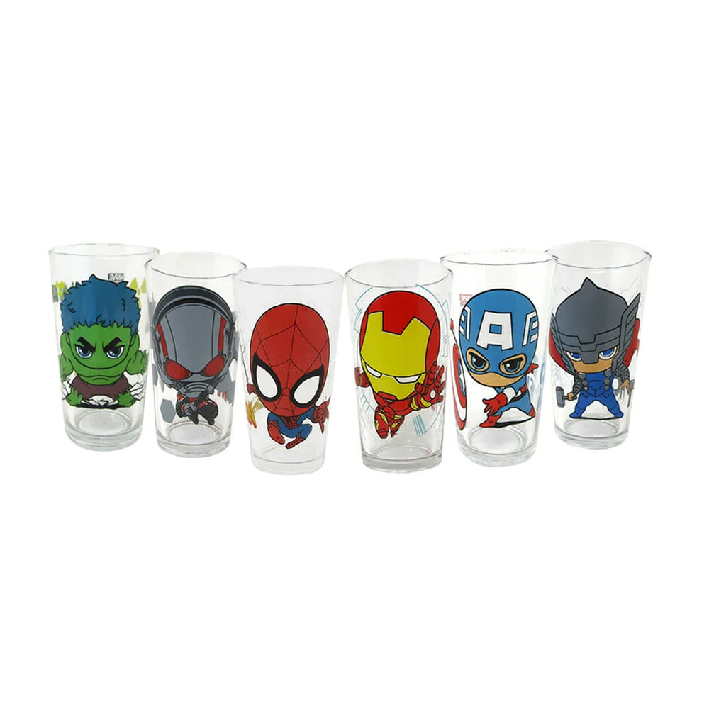 1pza Vaso de vidrio con diseño de personajes avengers 480ml, variedad…