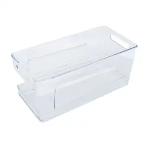 Organizador transparente de latas para refrigerador con 2 niveles