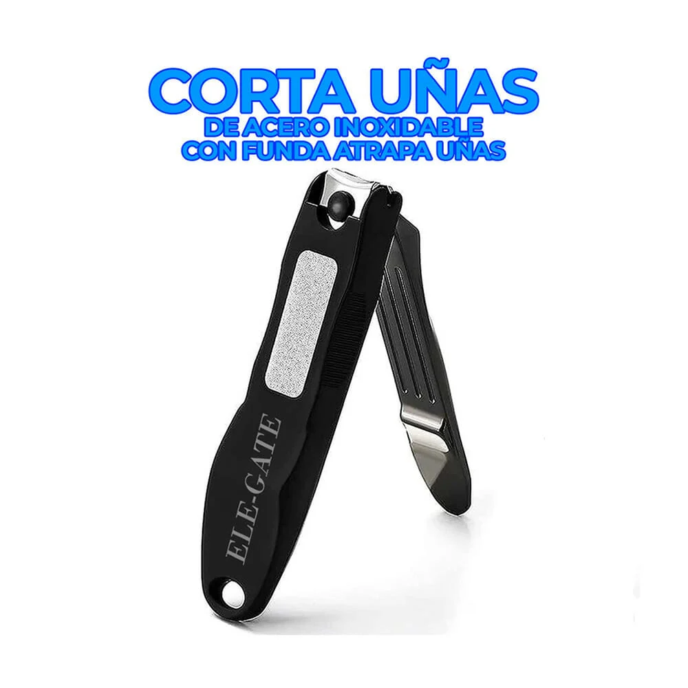 1pza Cortauñas multifuncional mediano ele-gate de acero inoxidable co…