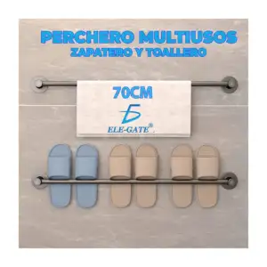 Soporte de plástico adhesivo para toalla de baño 70cm hog.97.70cm