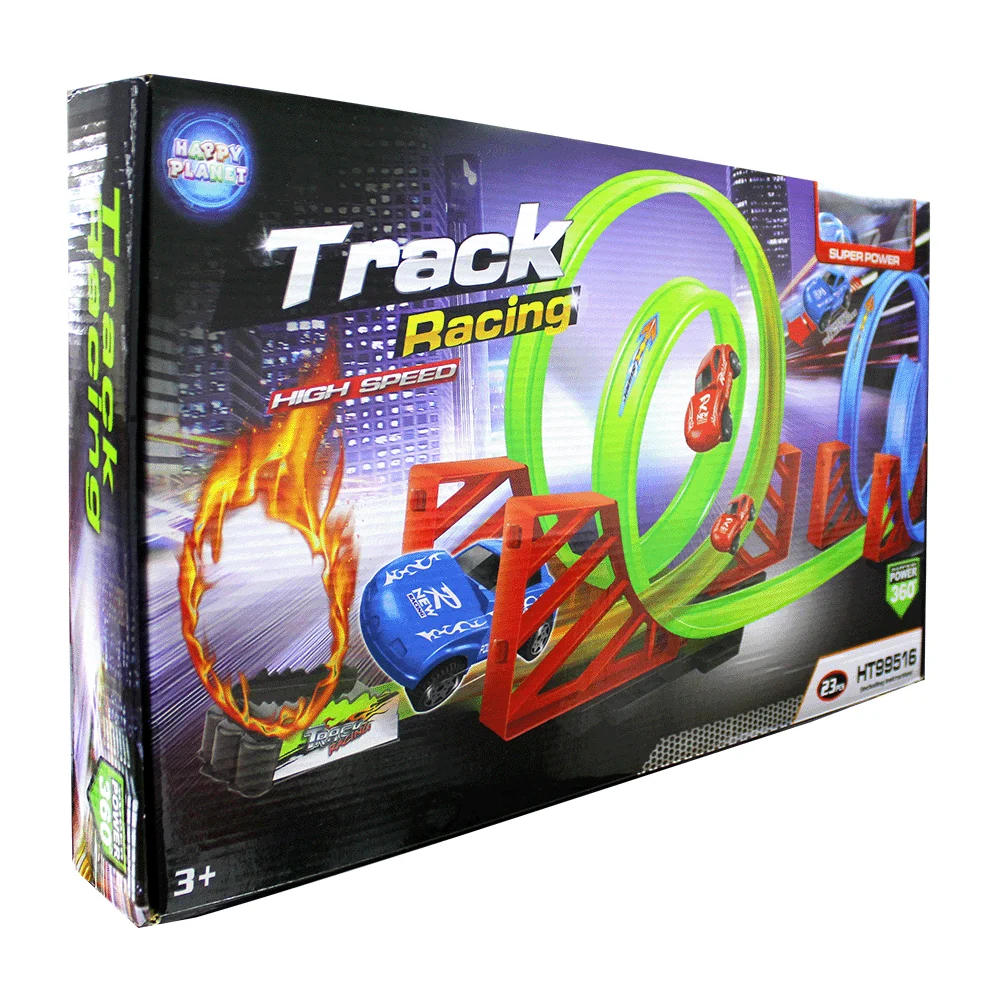 Autopista de 23 piezas con super power para acrobacias + 1 carrito / track racing / ht99516