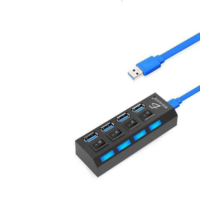 Hub de 4 puertos usb 3.0 con switches de control e iluminación led / …