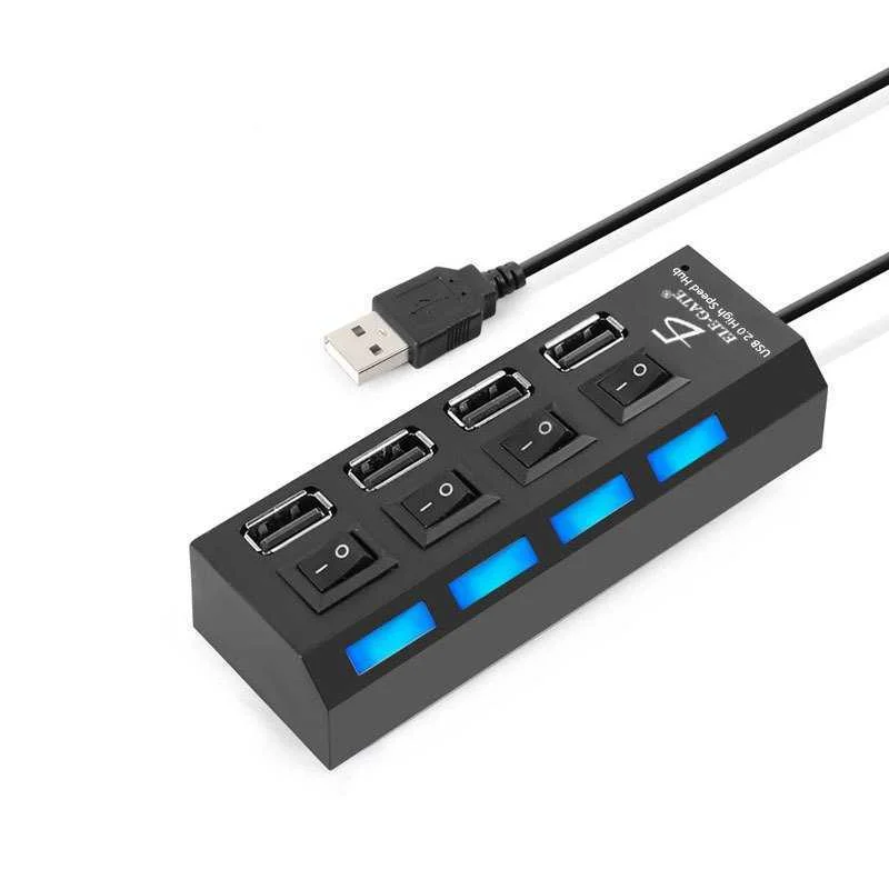 Hub de 4 puertos usb 2.0 para laptop o computadora de escritorio, con…