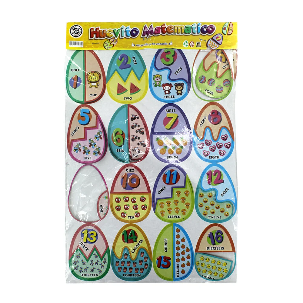 Juego didáctico, huevitos matemáticos de cartón para aprender los núm…