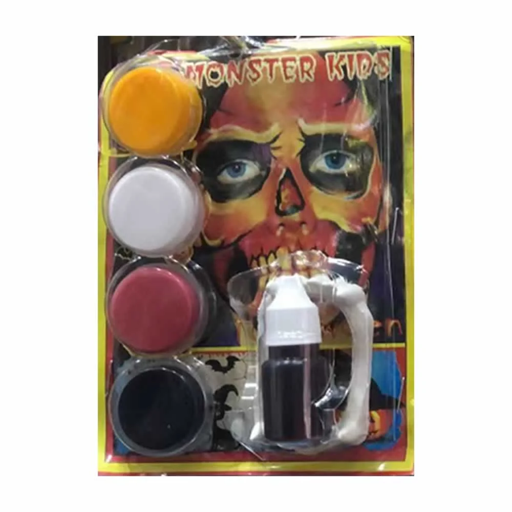 Maquillaje para Halloween infantil chico con 4 colores de pintura, co…