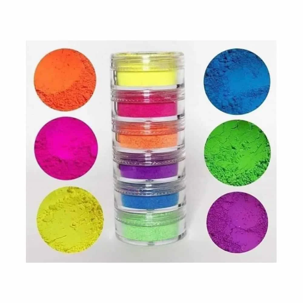 Pigmentos 6 colores neón en torre, variedad de colores / hw-796 / pg-…