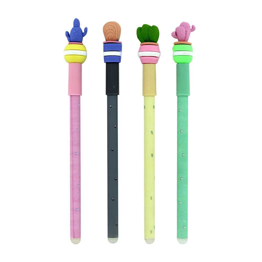 1pza Pluma de tinta negra con tapa de cactus 0.5mm hz-10-1