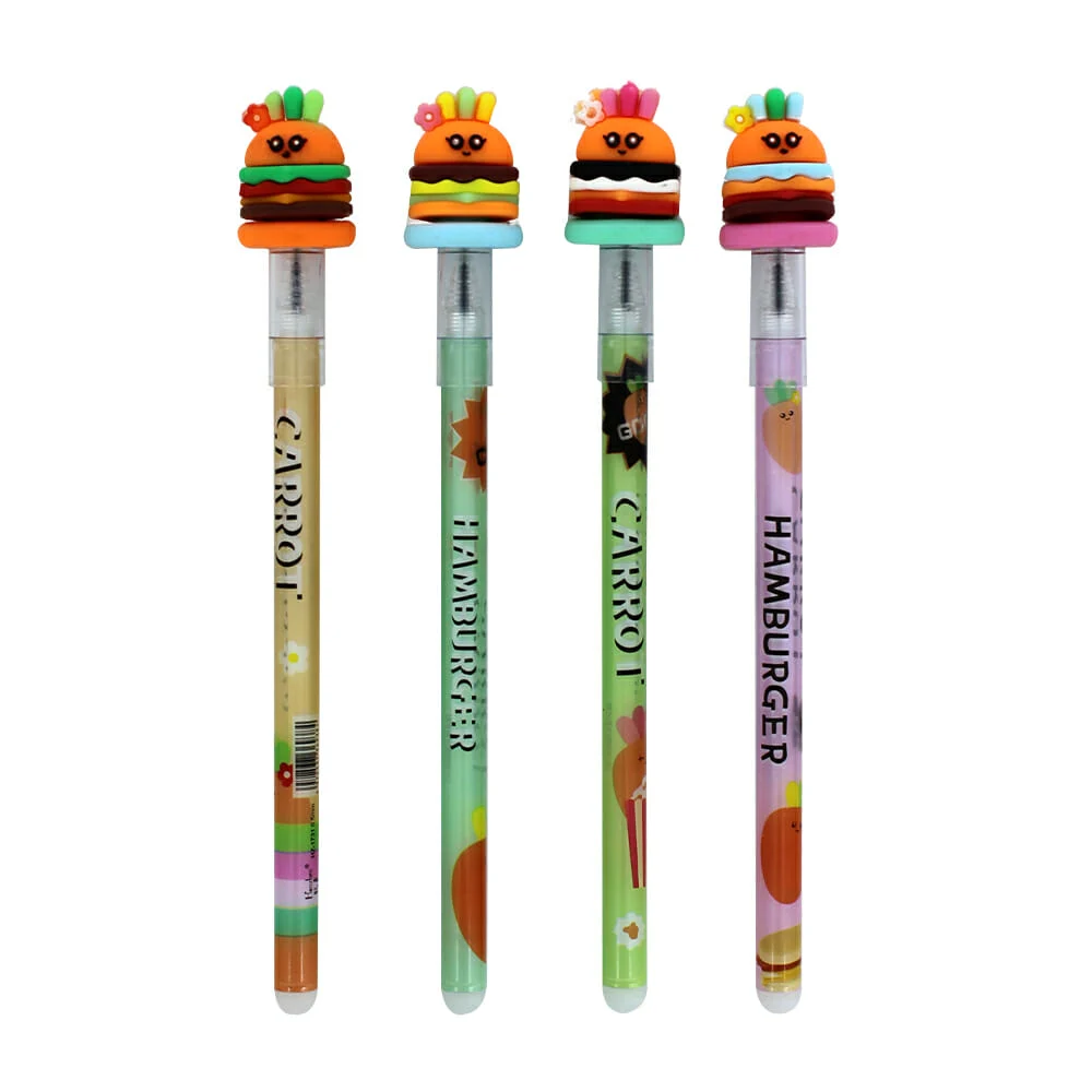 1pza Pluma de tinta negra con tapa de hamburguesa 0.5mm hz-11-1
