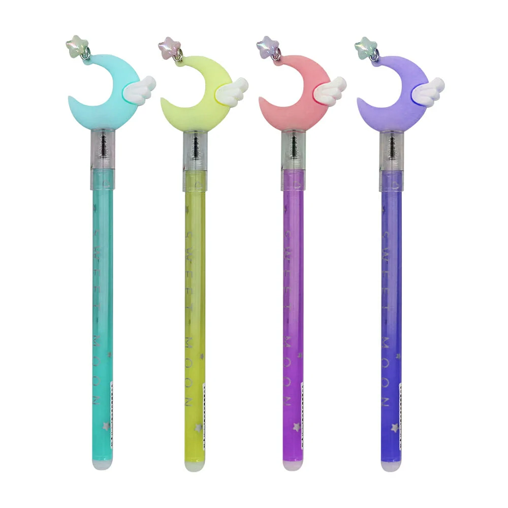1pza Pluma de gel con diseño de luna + estrella, variedad de colores …