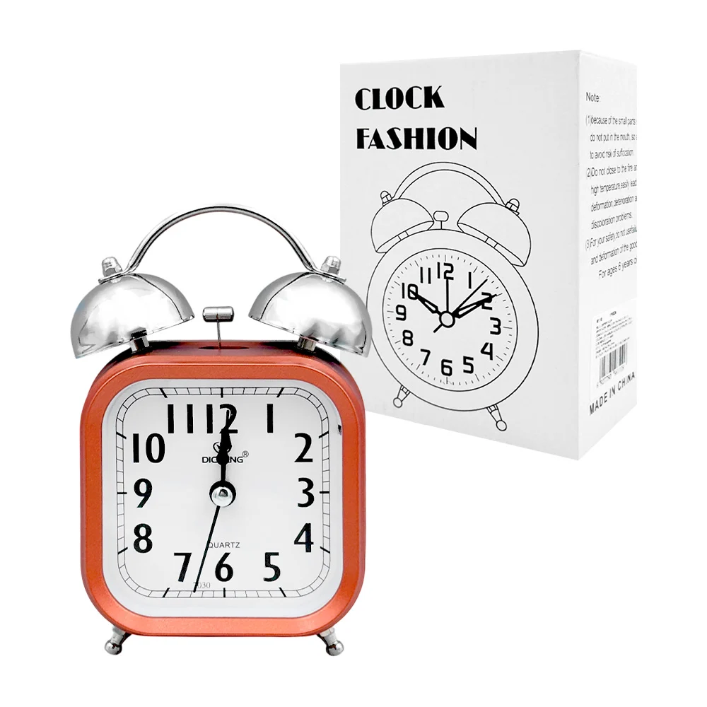 Reloj despertador cuadrado, 14x9cm, variedad de colores / clock fashi…