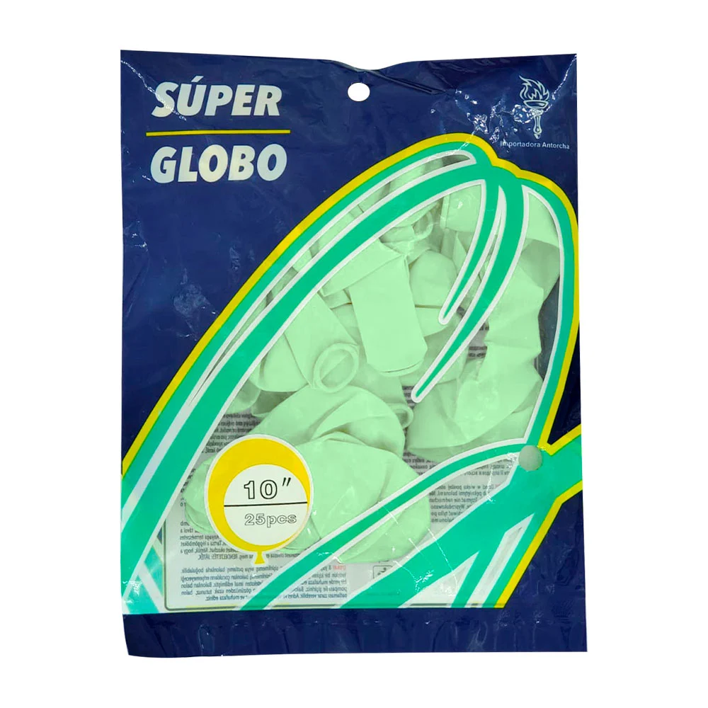 Paquete con 25 globos de látex 10 pulgadas en color verde