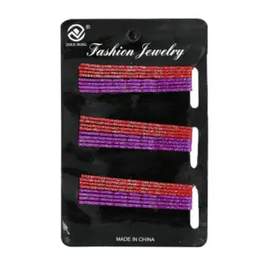 Blíster de 24 pasadores de colores con glitter j-24 / R797