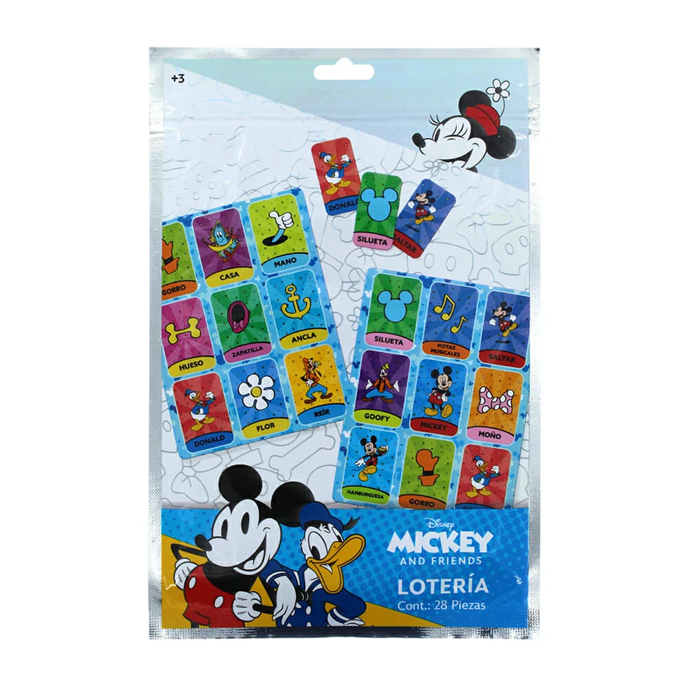 Juego de mesa, lotería con diseño de mickey and friends, 28 pzas, j-l…