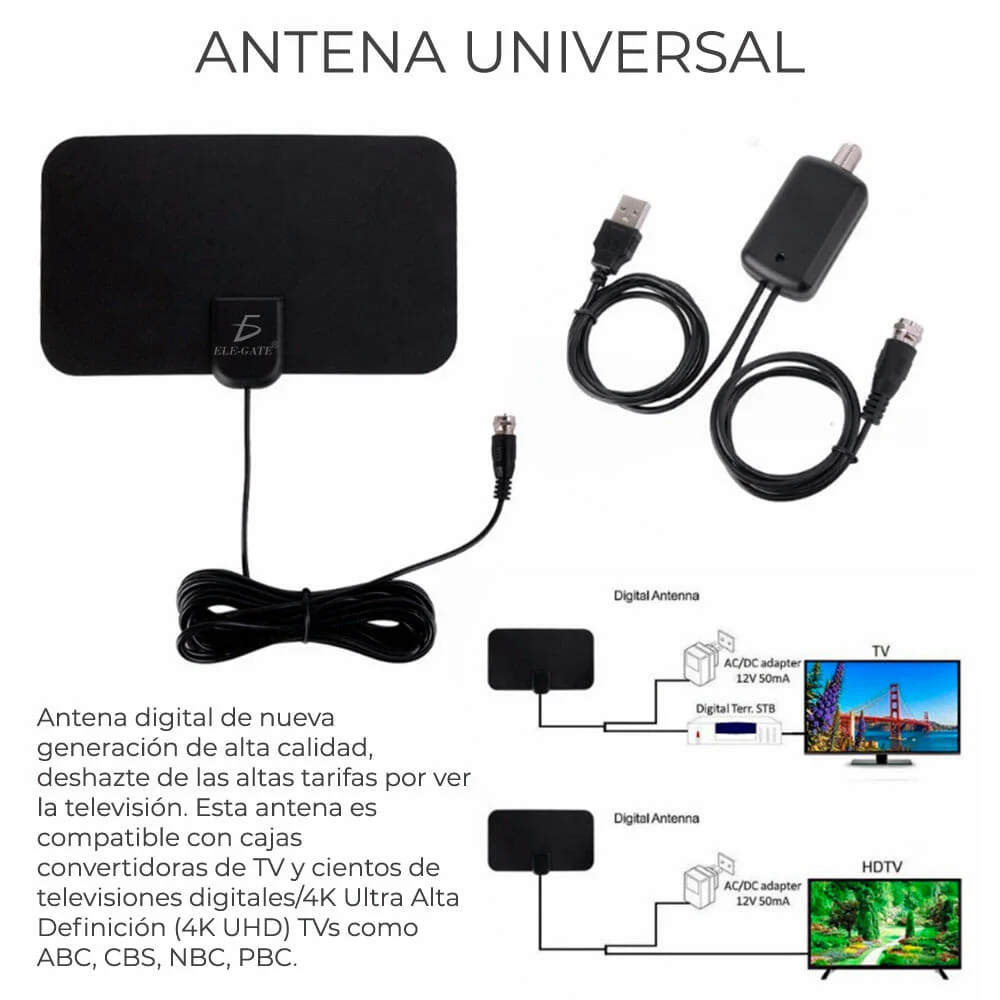 Antena de tv digital hd 1080p portátil para interiores jdh.05