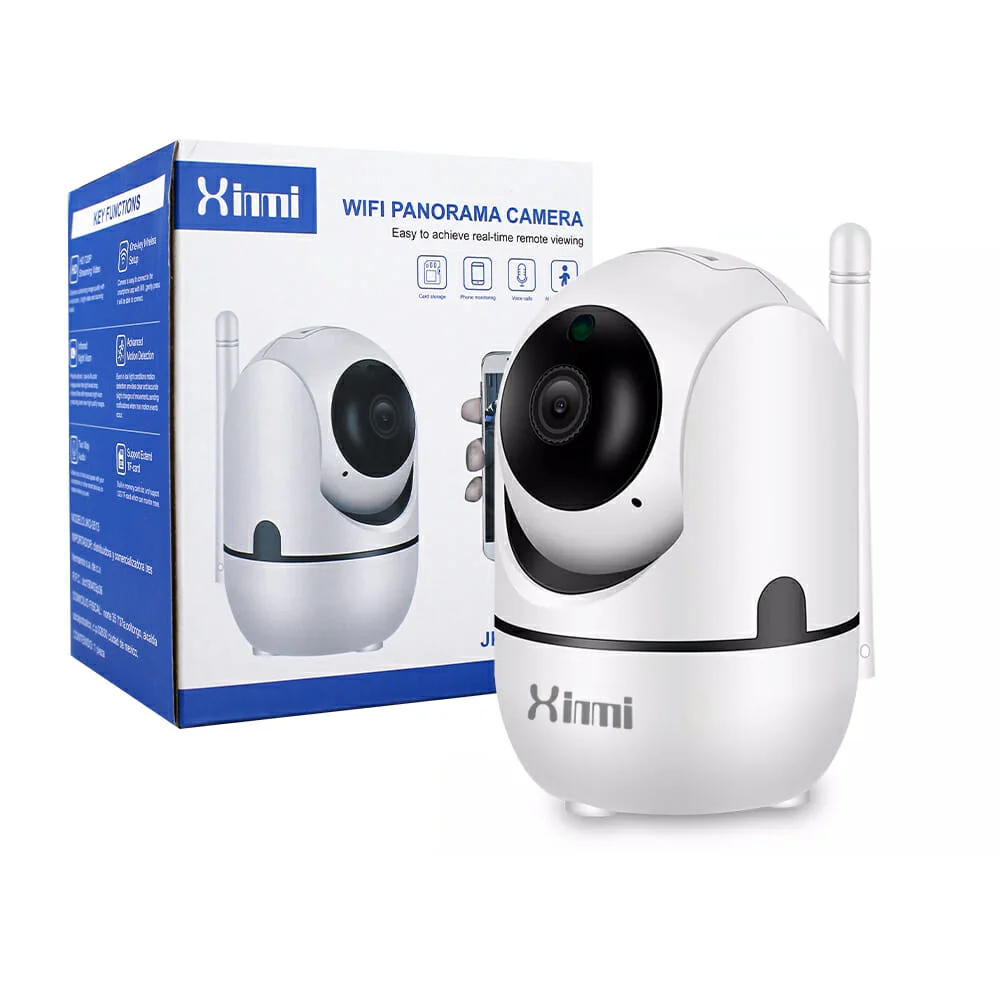 Cámara wifi xinmi panorámica con antena receptora de señal y resoluci…