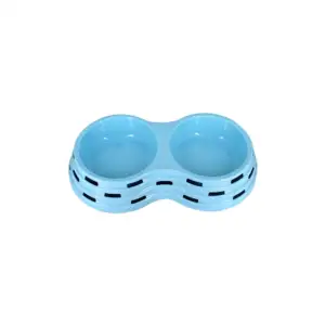 Doble plato pequeño redondo de plástico para mascota 10cm, variedad d…