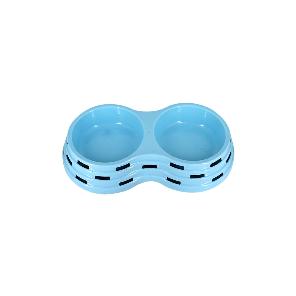 Doble plato pequeño redondo de plástico para mascota 10cm, variedad d…