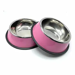 Tazón metálico para mascotas pequeñas, variedad de colores / jr1035