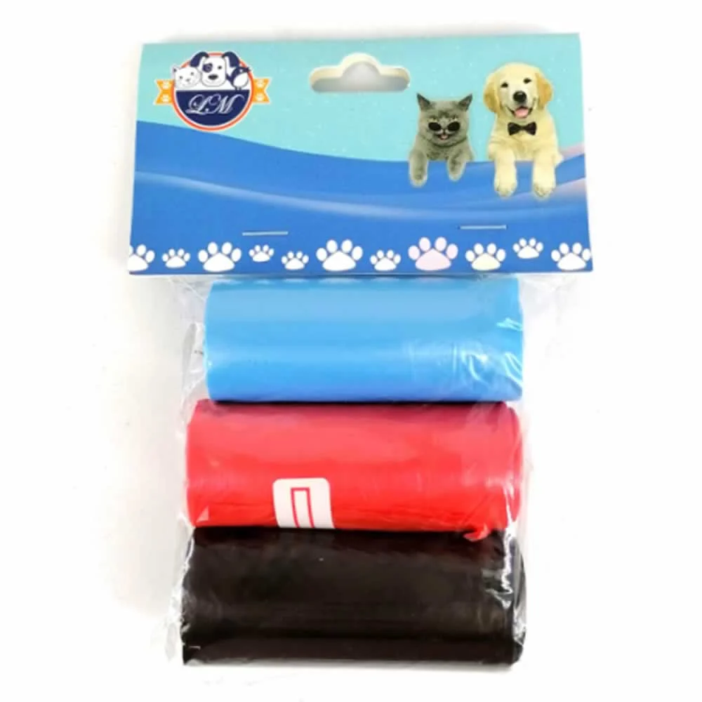 Blíster con 3 piezas de bolsas plegables para heces de perros y gatos…