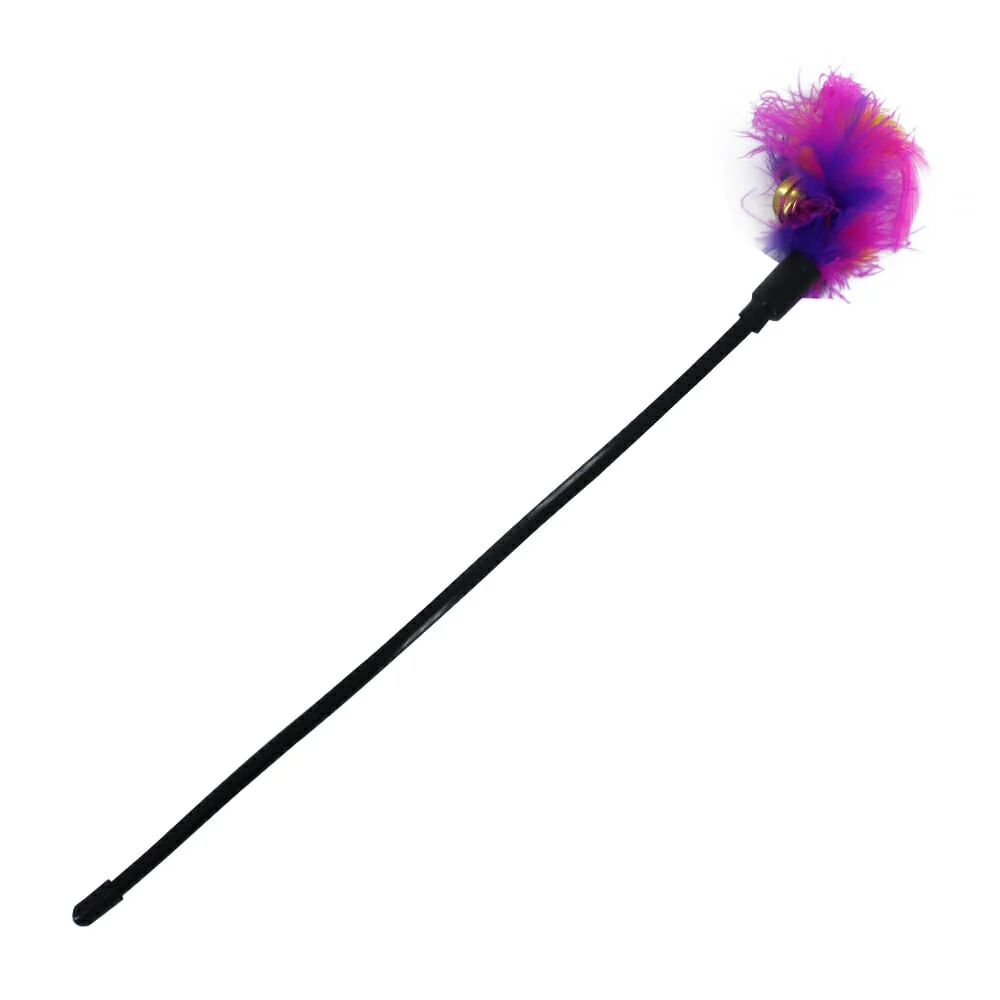 Juguete para gato, vara con plumas y cascabel jr1155
