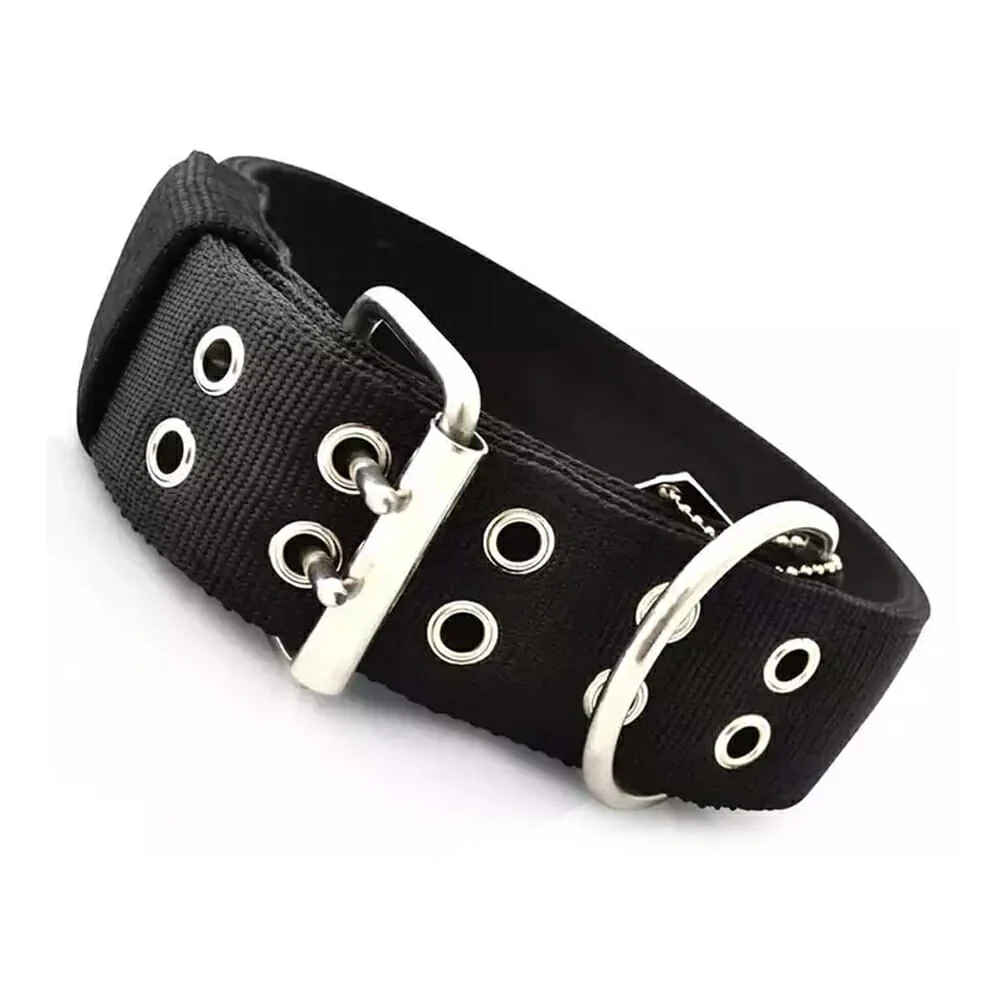 Collar grande ajustable de tela con ancho de 4.5cm para mascota / jr1…