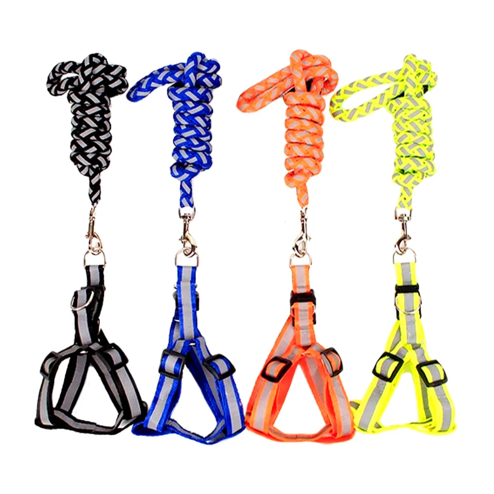 Juego de pechera ajustable y correa 1cm de grosor con detalles reflec…