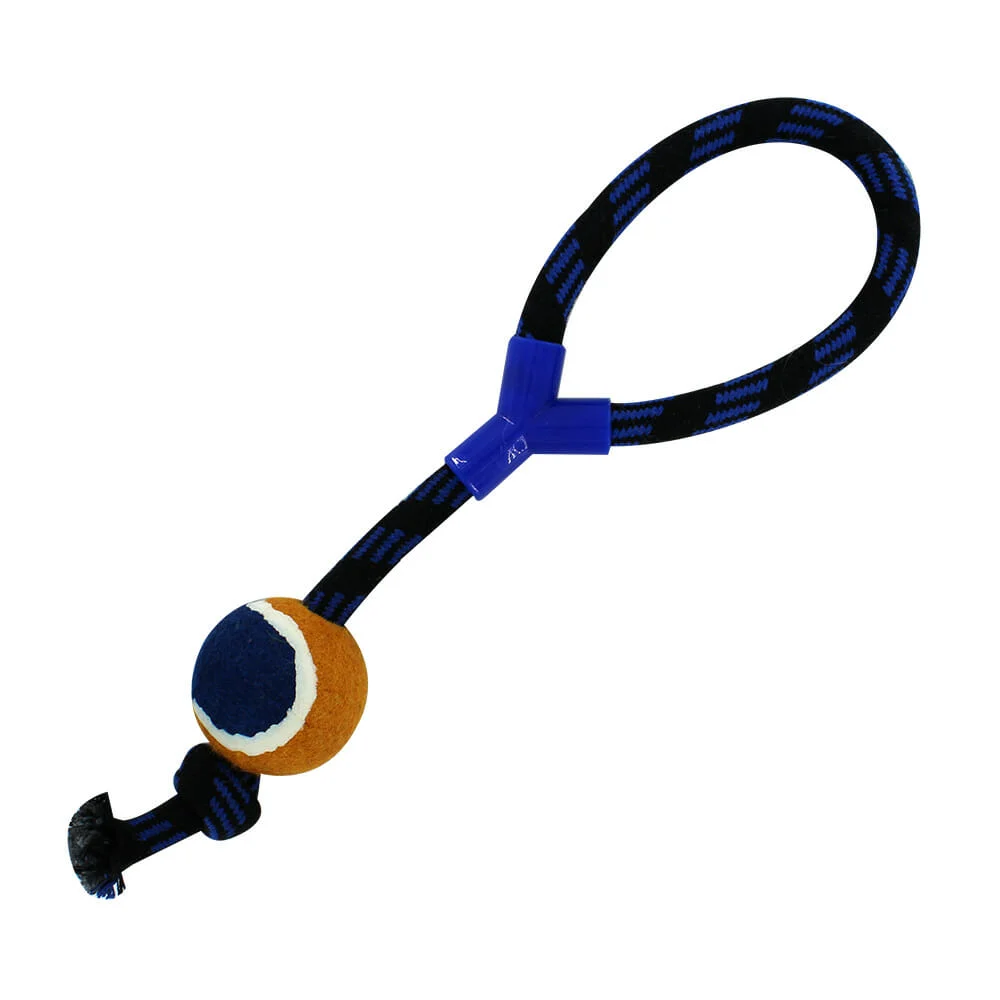 Juguete para perro / pelota afelpada con cuerda bicolor jr1445