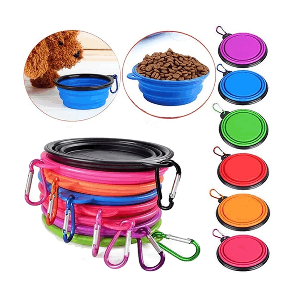 1pza Plato grande plegable para mascota 17.5cm, variedad de colores /…
