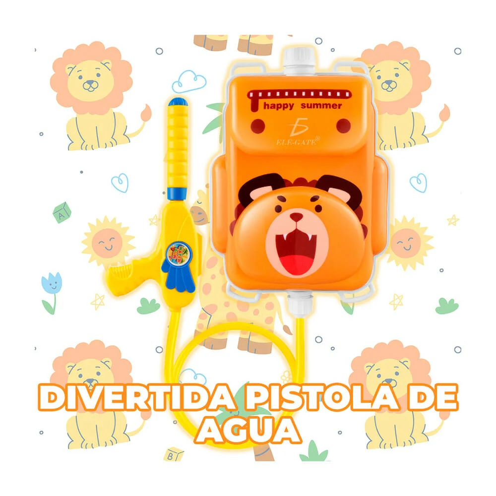 Tanque mochila rectangular de plástico ele-gate con diseño de león y …