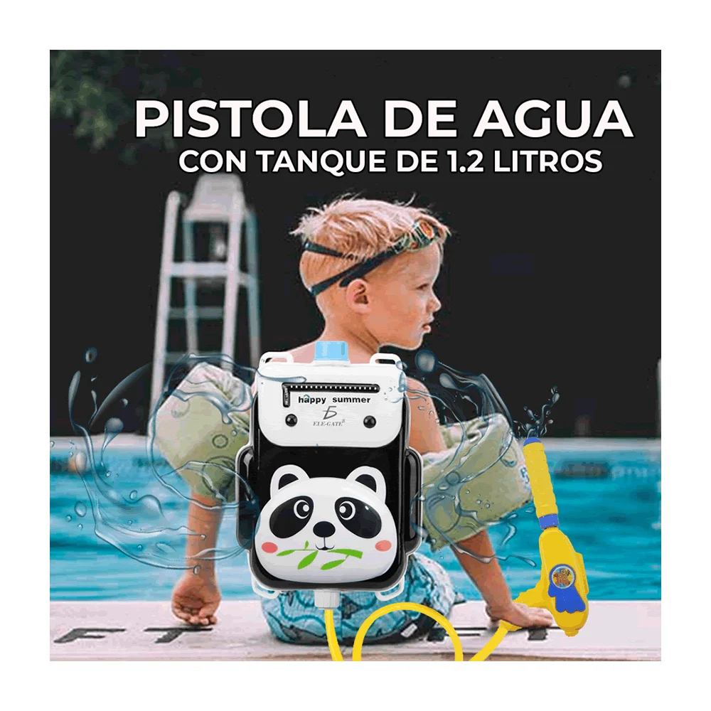 Pistola con tanque de agua mochila cuadrada de panda jug.15xm