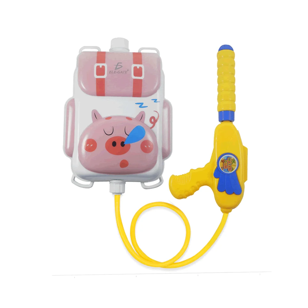 Tanque / mochila de plástico con pistola de agua, con diseño de cerdi…
