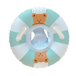 Salvavidas dona con doble asa, soporte para piernas y diseño estampad…