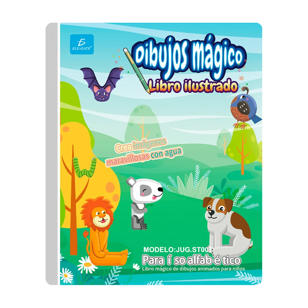 Libro mágico reutilizable con dibujos ilustrados de alfabeto en forma…