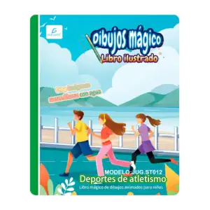 Libro mágico reutilizable con dibujos ilustrados de deportes de atlet…