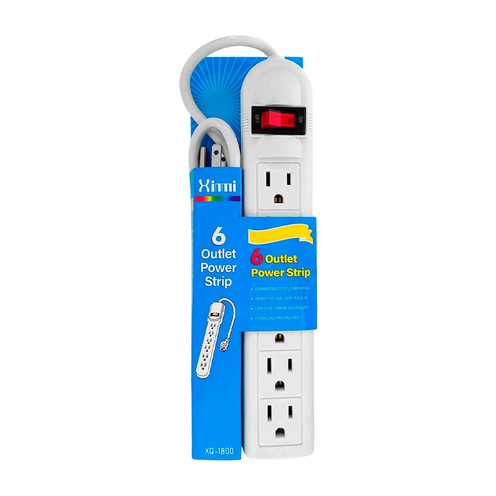 Barra multicontactos con 6 conectores y boton de encendido o apagado …