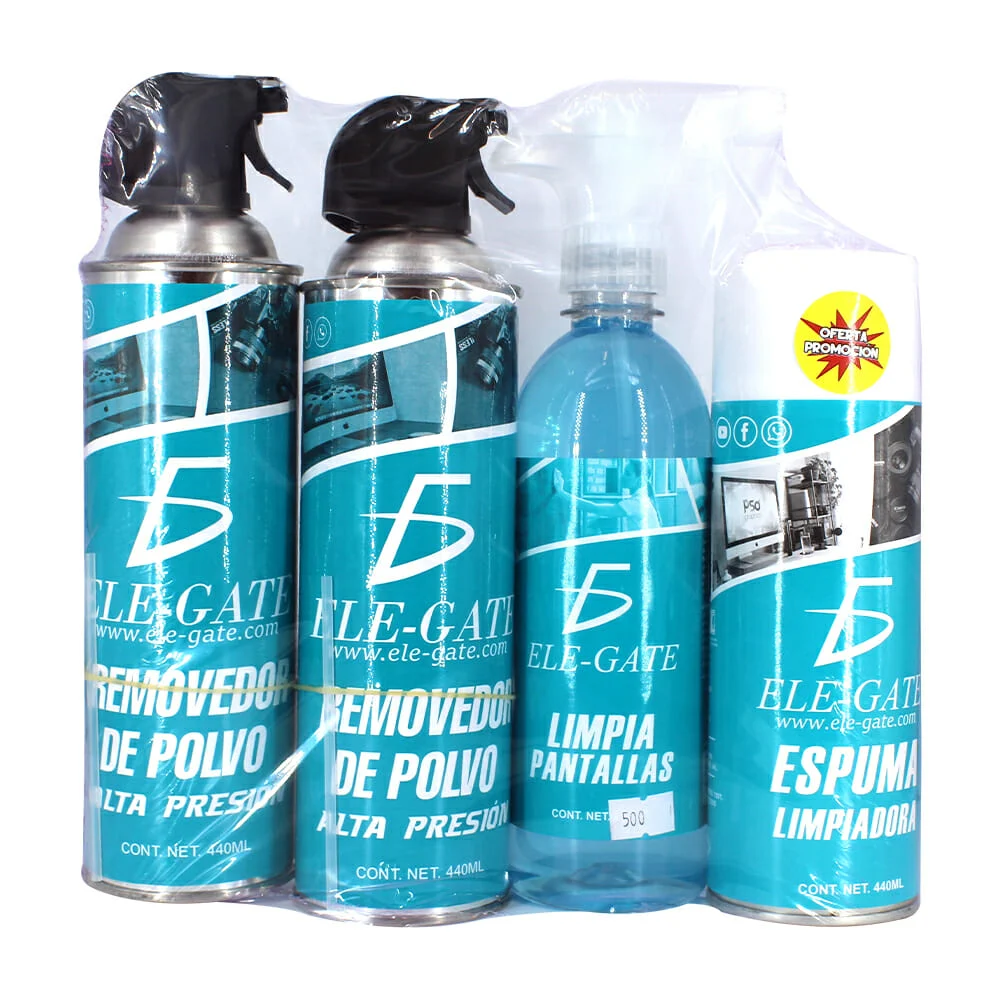 Kit 2 removedores de polvo 440ml + 1 limpia pantallas 500ml + 1 espum…