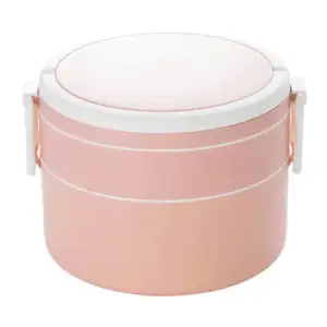 Juego de 2 tuppers redondos sin diseño + cuchara, variedad de colores…