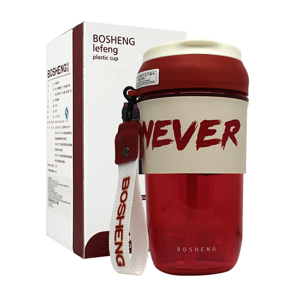 Vaso termo transparente con diseño, popote y correa 500ml, variedad d…