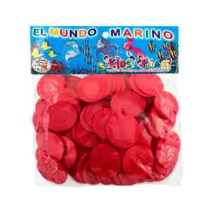 Paquete con 100 fichas en color rojo / el mundo marino / fichas redon…