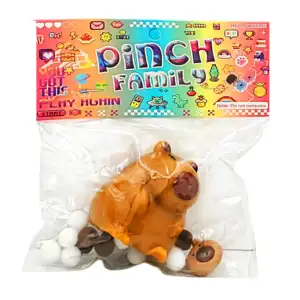 Juguete antiestrés squeeze con diseño de capibara, bolitas de pompón …