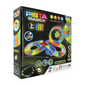 Pista mágica luminosa + carrito con luces, 121 pzas, 280cm / kq212111