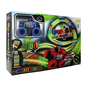 Pista anti gravedad 2.62mt y carrito recargable con diseño / kq222197